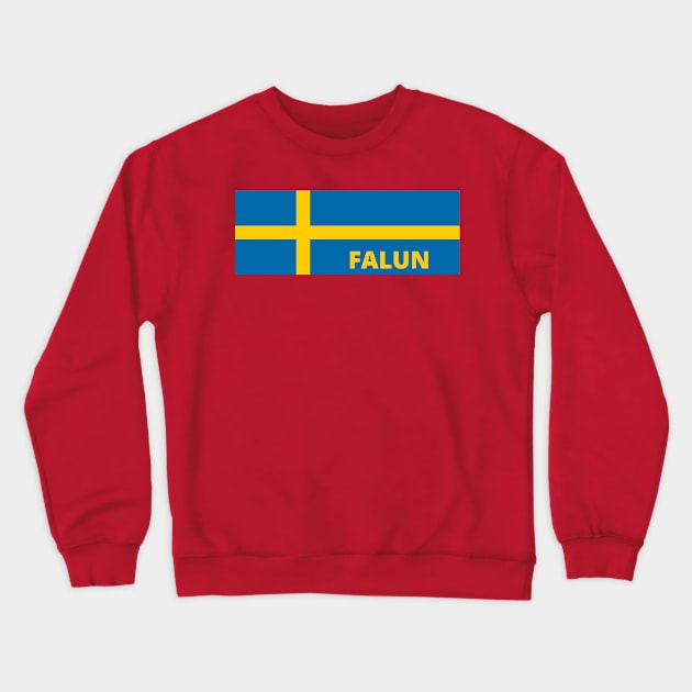 Falun City in Swedish Flag Crewneck Sweatshirt by aybe7elf